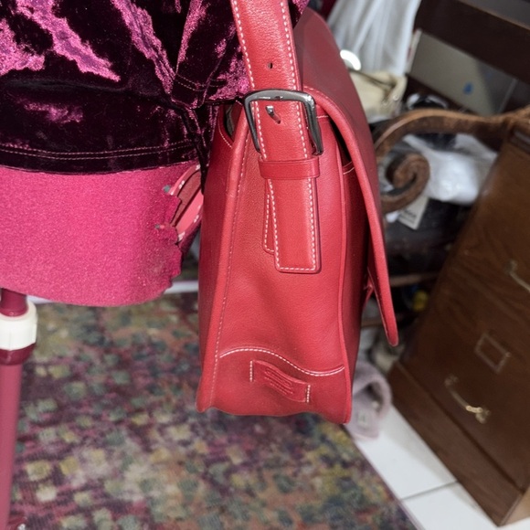 Coach Legacy vintage Duffel Bag smooth leather Red Silvertone HW. Excellent - Picture 4 of 17